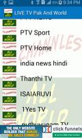 LIVE TV Pak And World Channels تصوير الشاشة 1