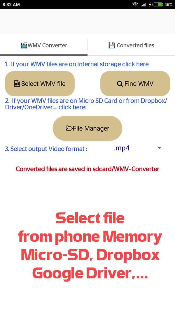 Преобразование wmv в mp4 для Андроид - скачать APK