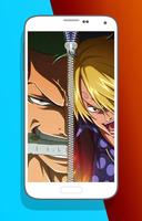 Sanji vs Zoro Zipper Lock Screen capture d'écran 3