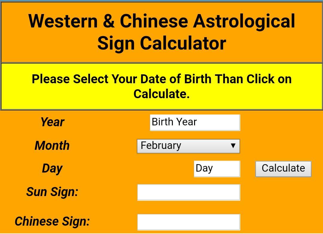 Zodiac Sign Calculator Western And Chinese For Android Apk Download