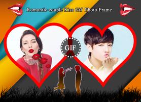 Romantic Couple Kiss Gif Photo Frame plakat