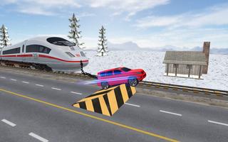 Chained Cars Vs.Train Car Stunts Racing 3D الملصق