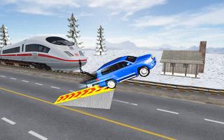Chained Cars Vs.Train Car Stunts Racing 3D تصوير الشاشة 1