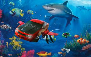 Underwater Shark Car Survival Simulaor 3D Affiche