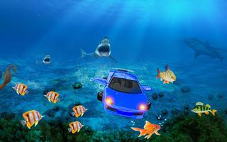 Underwater Shark Car Survival Simulaor 3D capture d'écran 3