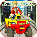 Flame Ben Hero Quad Taxi Game: Superhero Games