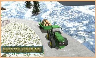 Log Snow Transporter Tractor Affiche