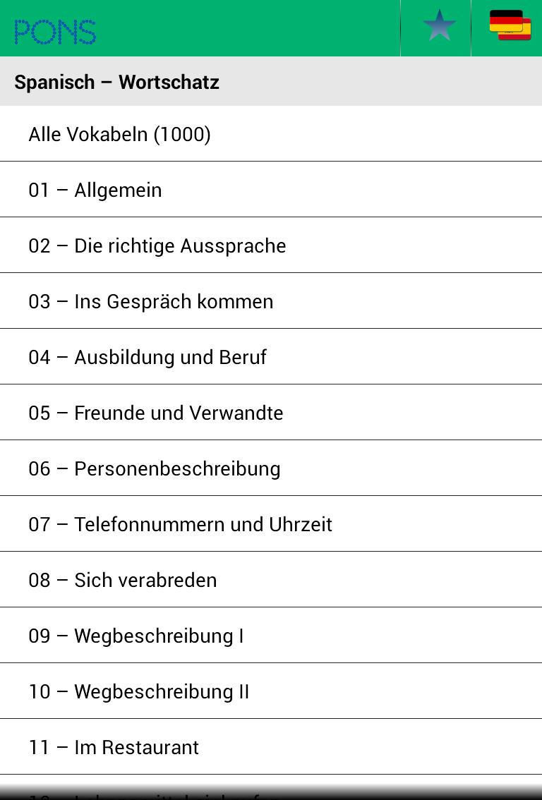 Pons Spanisch Wortschatz For Android Apk Download