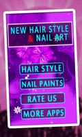 New Hair Style & Nail Art Affiche