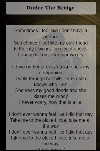 Red Hot Chili Peppers Lyrics For Android Apk Download Red Hot Chili Peppers Lyrics For Android Apk Download