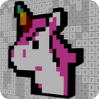 Voxel 3D Unicorn Color By Number-Sandbox Pixel Art icône