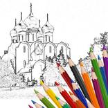 大人向けぬりえ教室 - 街並み