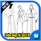 Fashion Design Flat Sketch HD biểu tượng