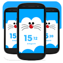 Blue moon cute cat - theme clock live wallpaper-APK