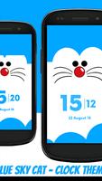 Blue moon cute cat - theme clock live wallpaper screenshot 1