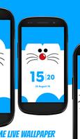 Blue moon cute cat - theme clock live wallpaper screenshot 2