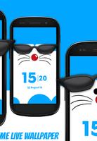 Daro kucing biru keren - tema jam live wallpaper Affiche