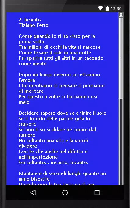 Descarga de APK de Tiziano Ferro Testi Canzoni para Android