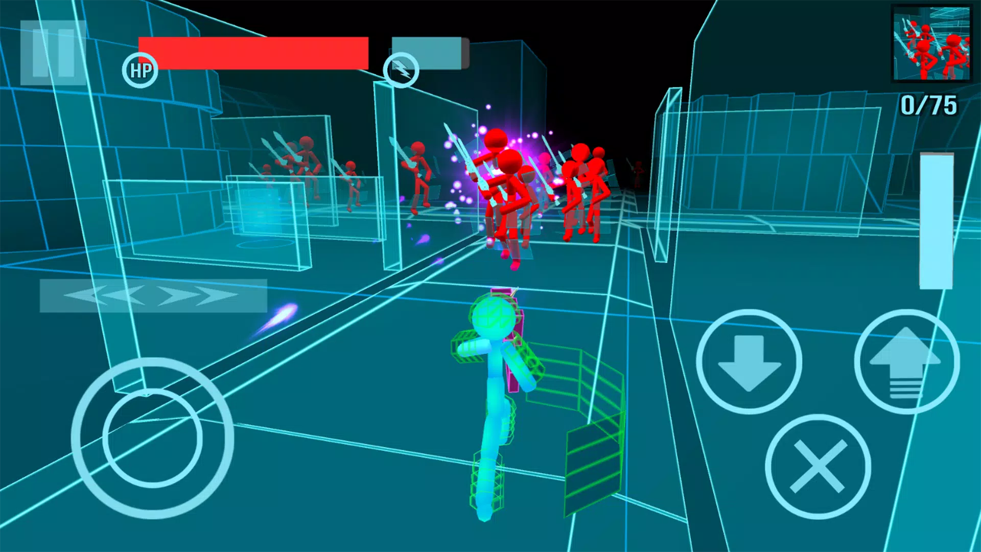 Play Stickman Neon Warriors Sword Fighting