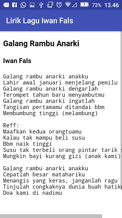 Lirik Lagu Galang Rambu Anarki - Cari Pembahasannya