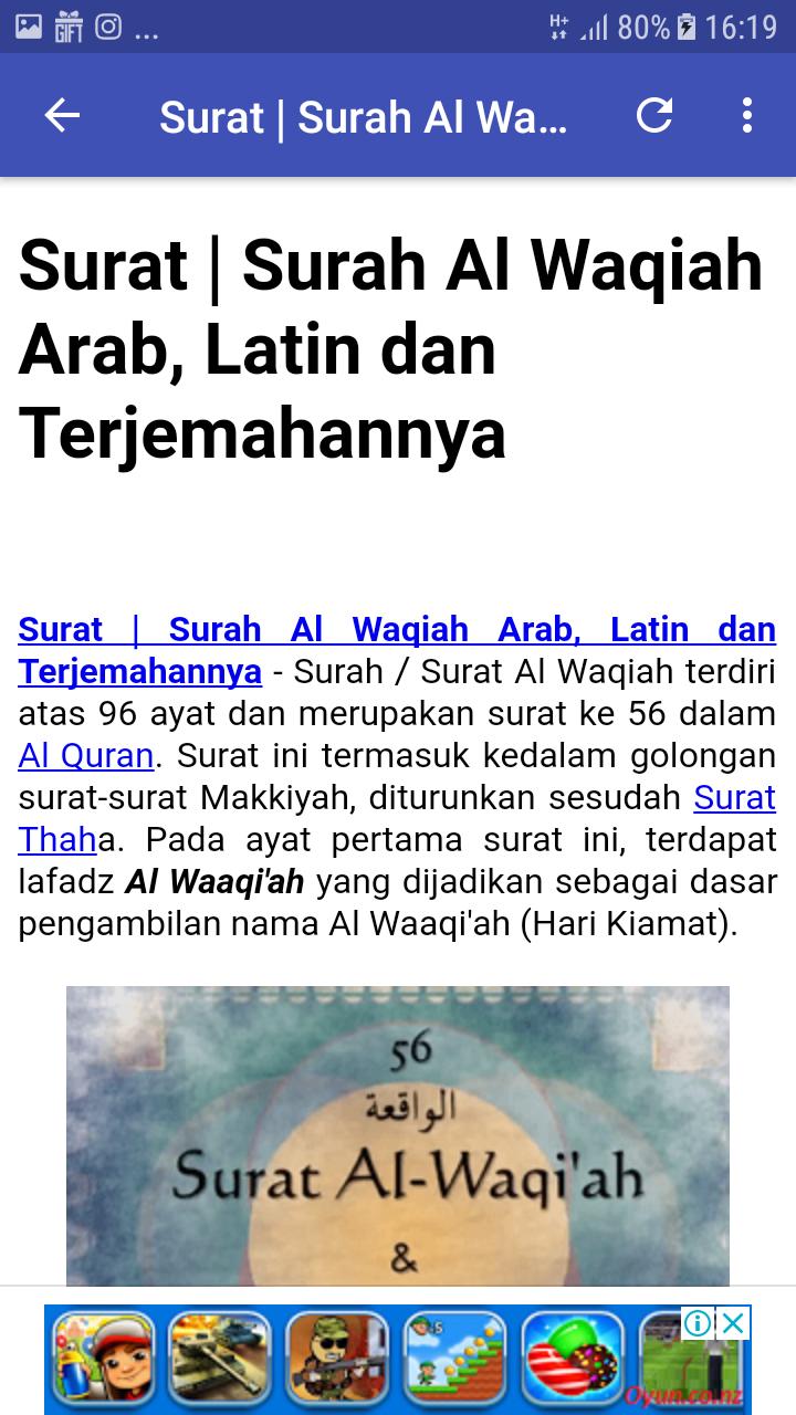 Surat Al Waqiah Dan Artinya