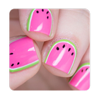 100+ Cute Watermelon Nail Art آئیکن