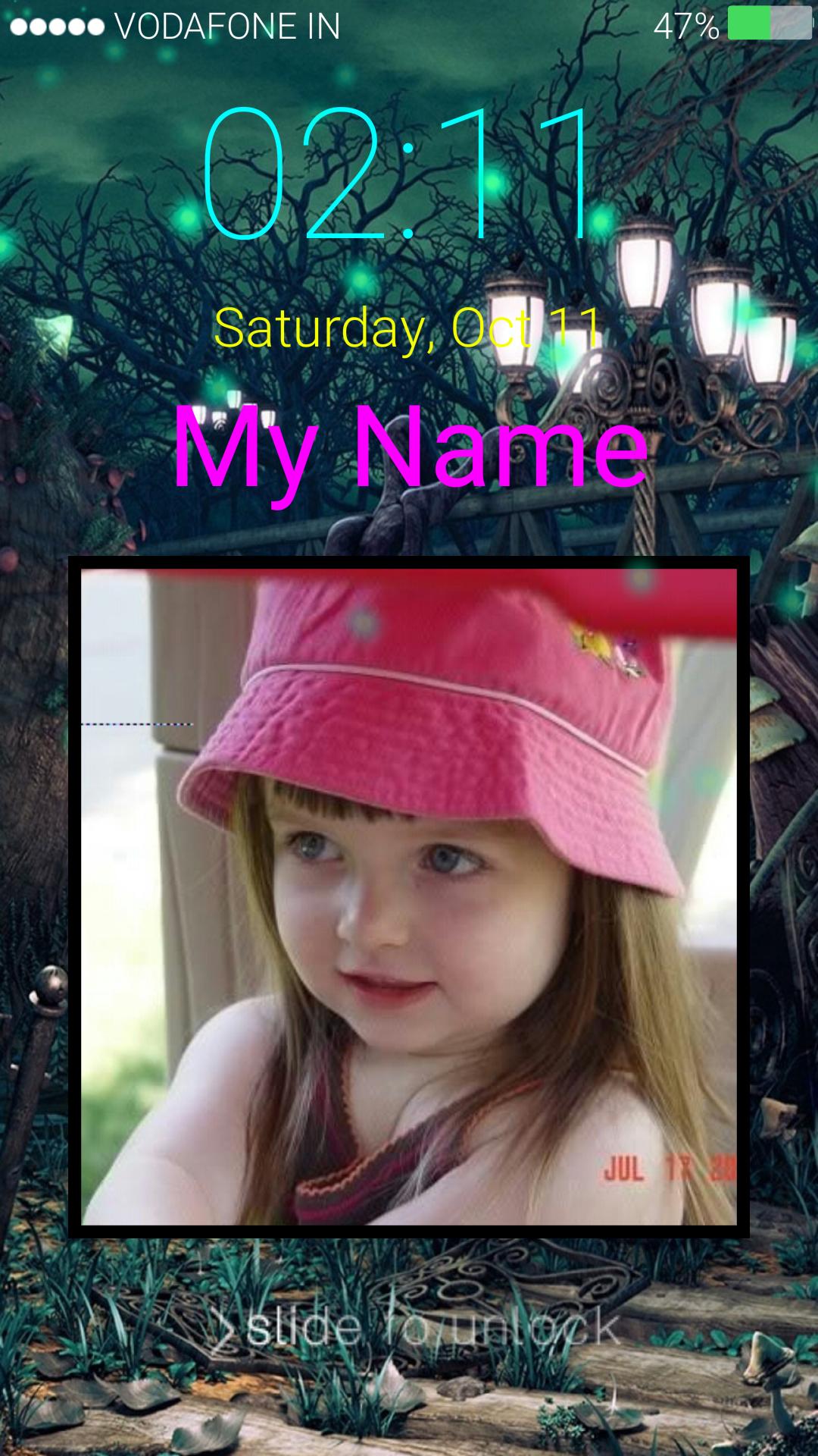 how to write name on lock screen