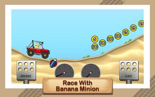 Hill Racing Banana Minion Affiche