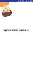 Multiplication table 1-12 Affiche