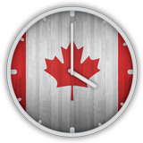 Canadian Wooden Flag Clock icône