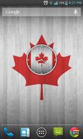 Canadian Wooden Flag Clock Affiche