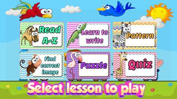 Preschool worksheets kids ABC plakat