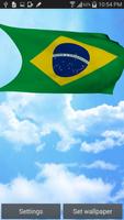 3D Brazil Flag Live Wallpaper Poster