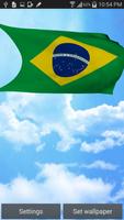 3D Brazil Flag Live Wallpaper постер