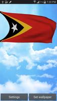 3D East Timor Flag Wallpaper ポスター