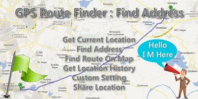 GPS Route Finder :Find Address الملصق