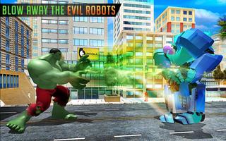 Superheroes vs Robots Battle - Zombie Aliens Fight imagem de tela 2