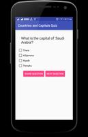 Countries and Capitals Quiz capture d'écran 1