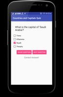 Countries and Capitals Quiz capture d'écran 2