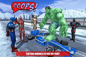 Superhero Real Car Racing Stunts: Super Hero Games Affiche