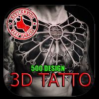 500 Best 3D Tattoo Design الملصق