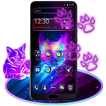 Colorful Neon Cat Theme