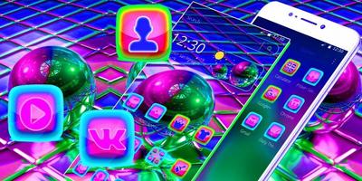 Purple Neon Ball Theme स्क्रीनशॉट 3