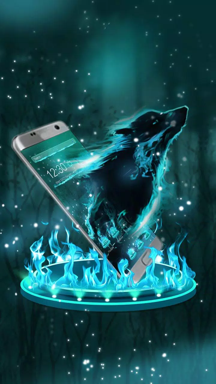 Blue Neon Wolf Theme APK for Android Download Blue Neon Wolf Theme APK for Android Download