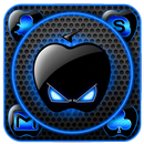 Neon Blue Black Apple Theme APK