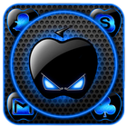 Motyw Neon Blue Black Apple ikona