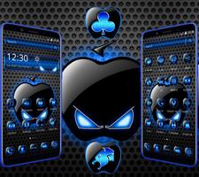 Motyw Neon Blue Black Apple plakat