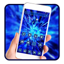 Neon Blau Broken Glass Theme APK