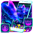Neon Blue Butterfly Theme APK