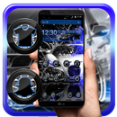 نيون الأزرق موضوع السيارة APK